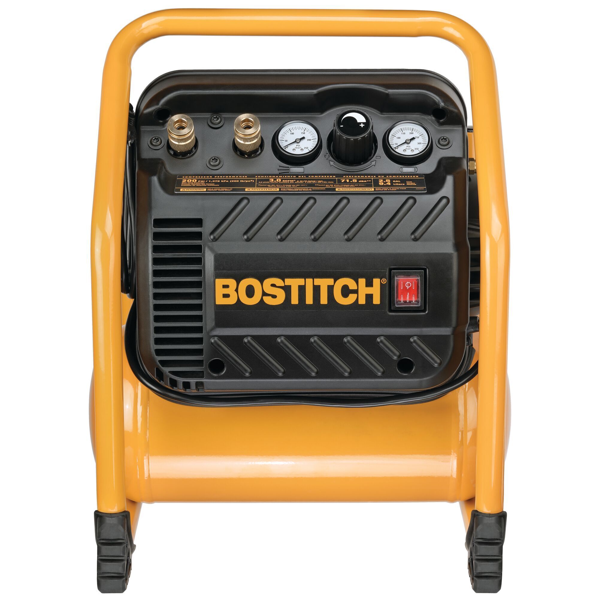 BOSTITCH, Bostitch 2.5Gal 1.1 HP Electric Air Compressor, Horsepower 1.1 HP, Air Tank Size 2.5 Gal, Volts 120 Model# BTEC25200